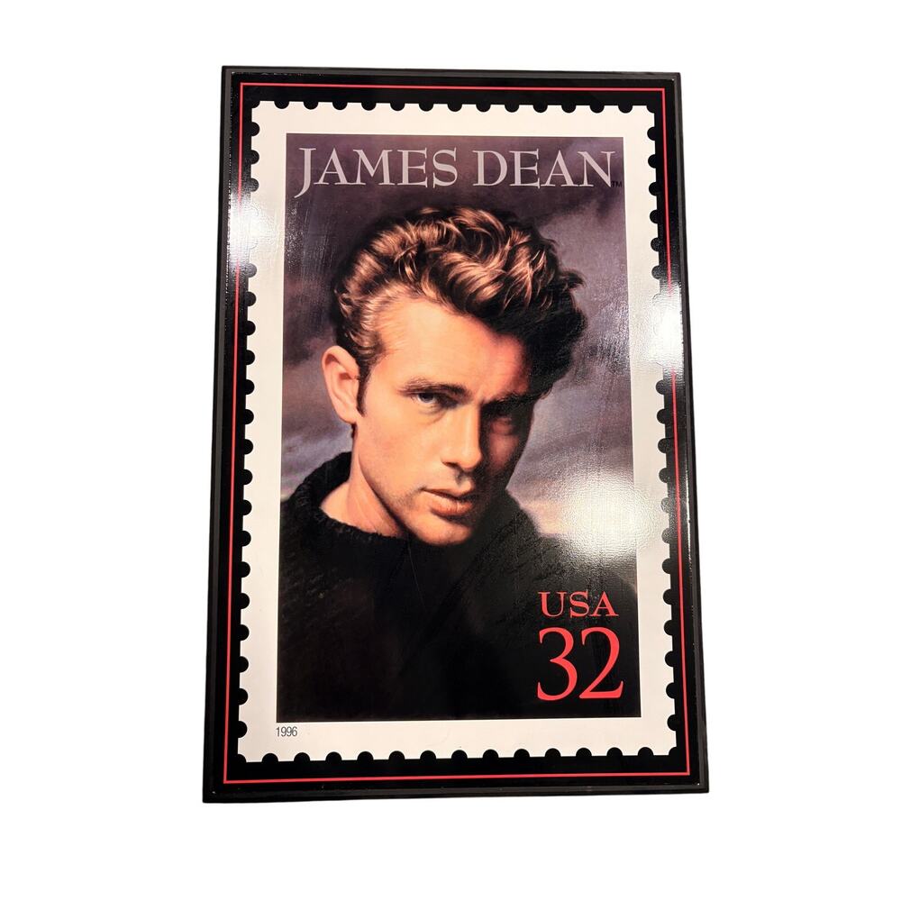 James Dean 1996 USPS 32 Cent Stamp Satinwood Plaque Legends Hollywood 17.5"